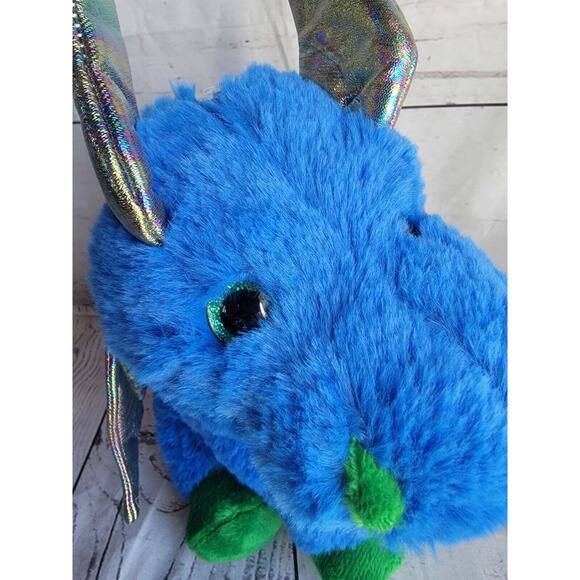 Blue Sitting Dragon Plush Stuffed Animal 9 In New - Picture 7 of 8